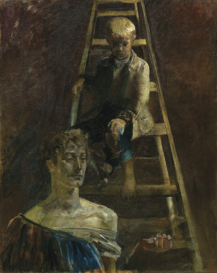 Jacek Malczewski "Malarczyk i muza, 1898" (olej, płótno; 80, 63,8cm)